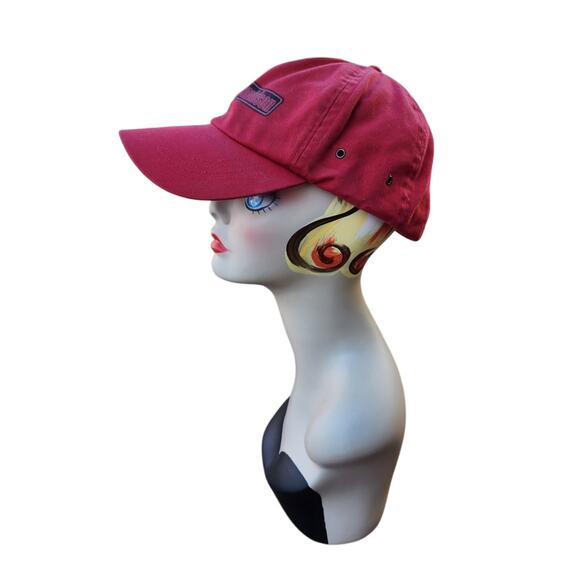 Vintage Harley-Davidson Red Twill Adjustable Baseball Hat Logo Cap - Picture 5 of 8